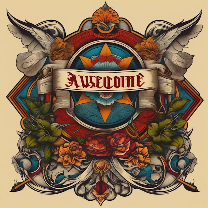 create awesome old school, traditional tattoo style design