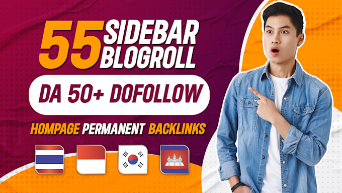 publish sidebar blogroll permanent dofollow backlinks da 50