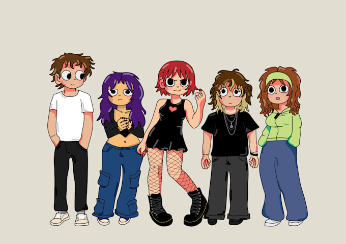 draw you in the style of a scott pilgrim cartoon character