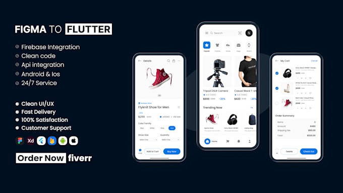Convert your ui design to flutter app by Tech_soft_co | Fiverr