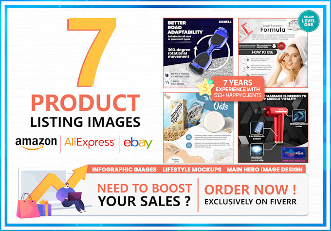 design amazon listing images with infographics and lifestyle