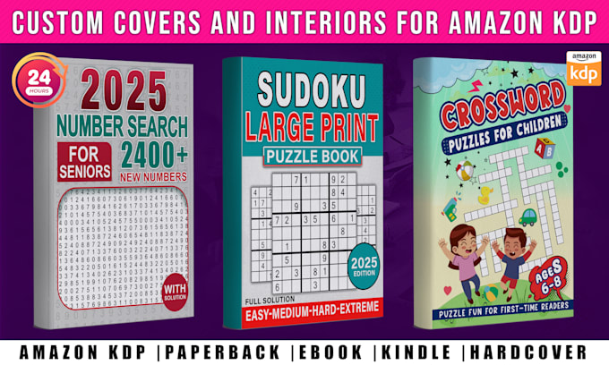 create custom word search, sudoku, and crossword books for amazon KDP