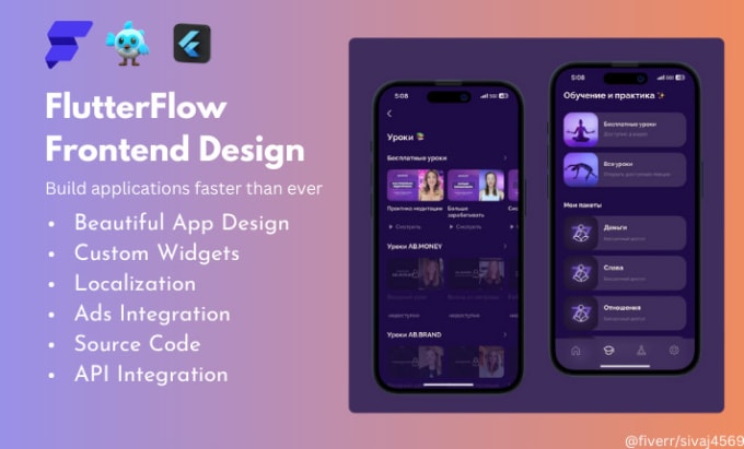 Be your flutterflow frontend figma to flutter flow developer by ...