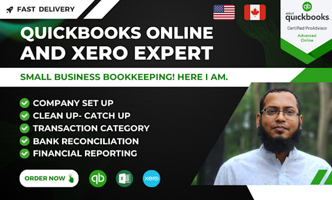 do USA and canadian bookkeeping using qbo and xero
