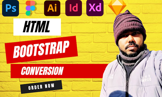 convert figma to html, xd to html css, psd to html responsive bootstrap 5