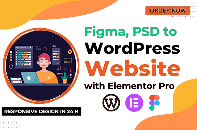convert figma or wix to wordpress website or landing page with elementor pro