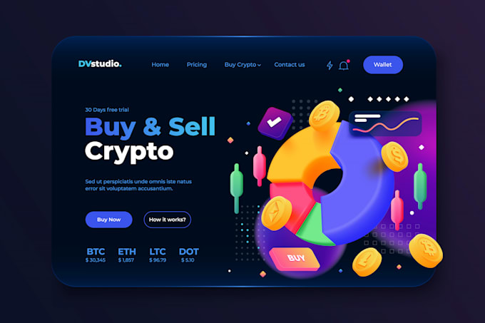 design crypto , web 3, blockchain and nft UI in figma