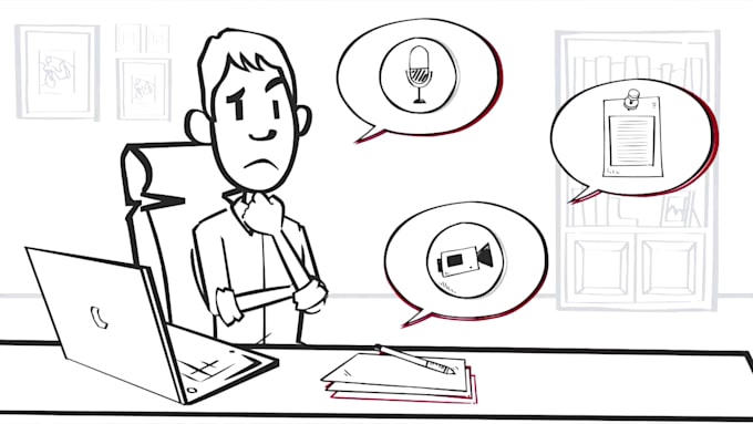 2d cartoon animation video in whiteboard style