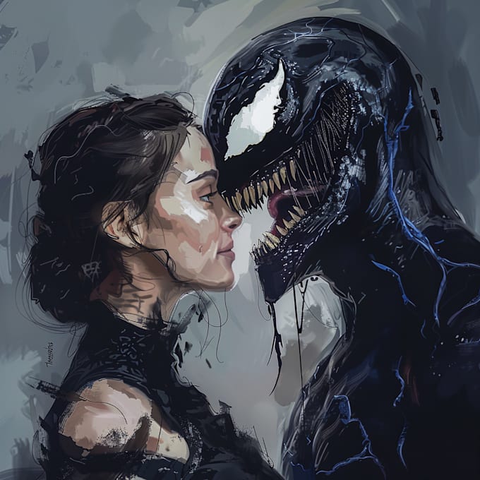 design original venom couple portrait character