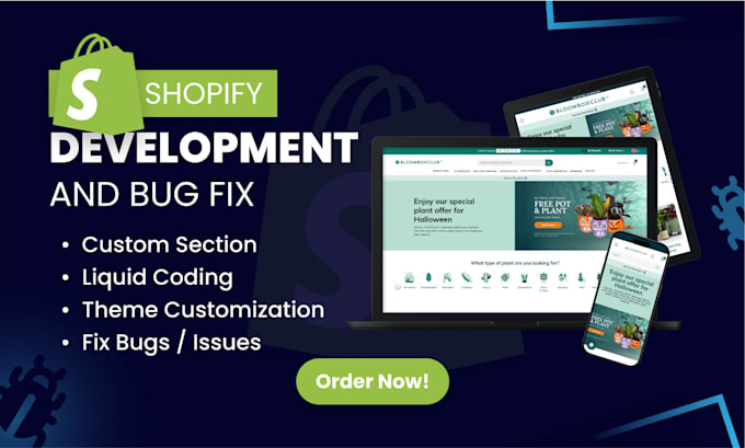 do shopify custom coding and bug fix