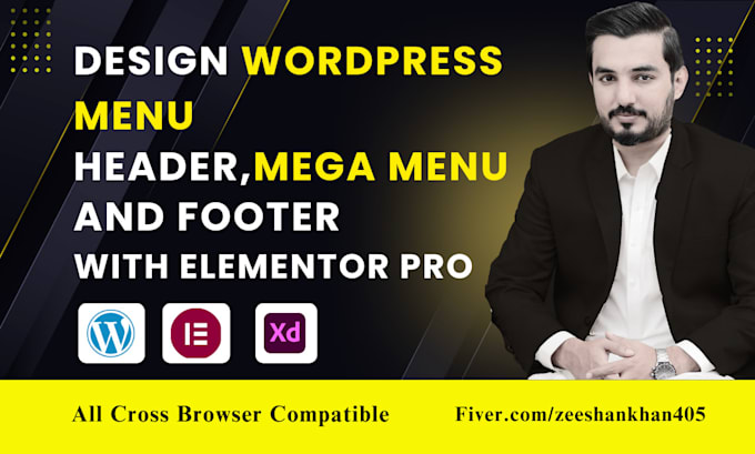design or fix your wordpress elementor pro header, footer, or mega menu