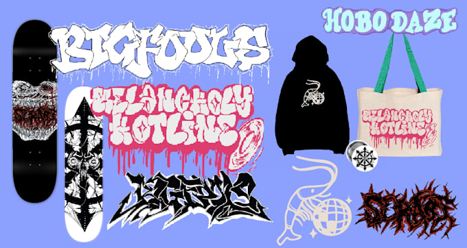 design graffiti y2k streetwear punk metal typeface logo