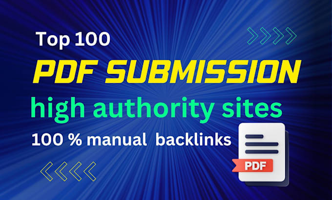 do PDF submission manually on 100  high da document sharing sites