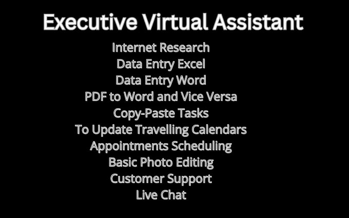 be your executive virtual assistant for admin support