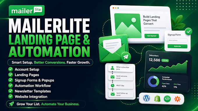 setup your mailerlite email marketing and design landing pages