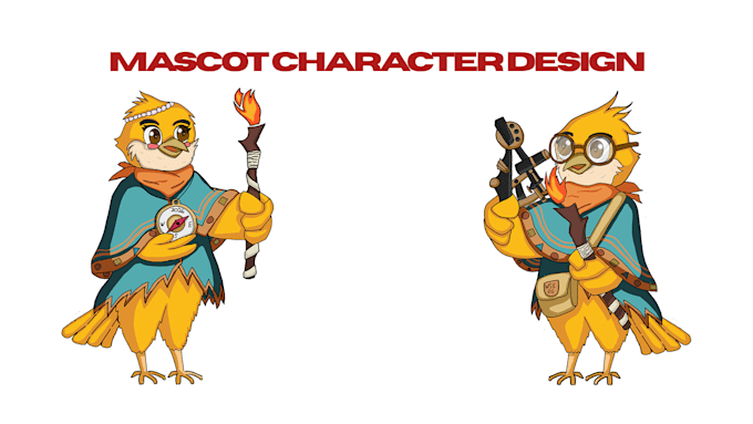 draw cute cartoon animal characters or mascot
