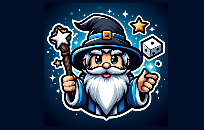 creative wizard gaming mascot logo design for your business