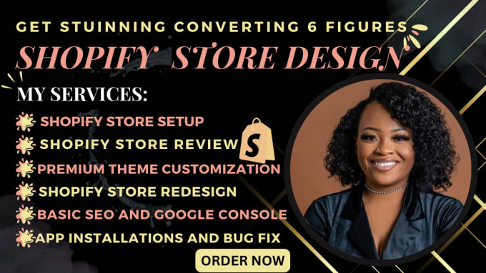 I will create shopify website design shopify dropshipping website store redesign SEO