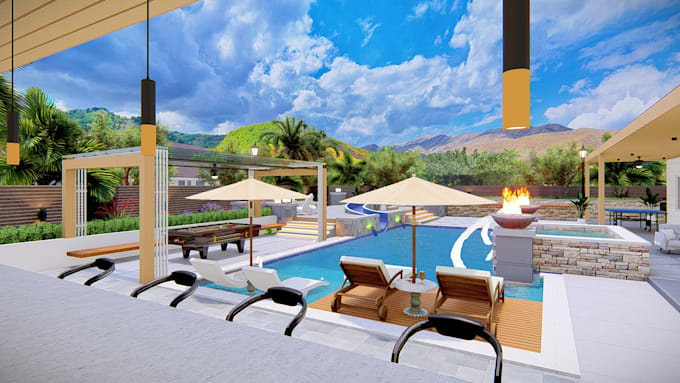 do 3d landscape, playground, park, resort, master plan with 3d visualization