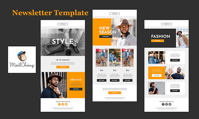 design mailchimp email template newsletter