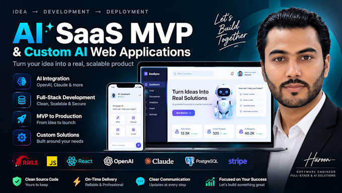build your ai saas mvp or custom web application