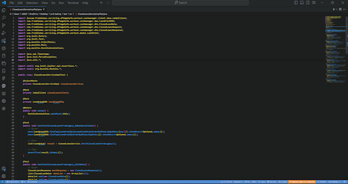 do junit testing assignment and project