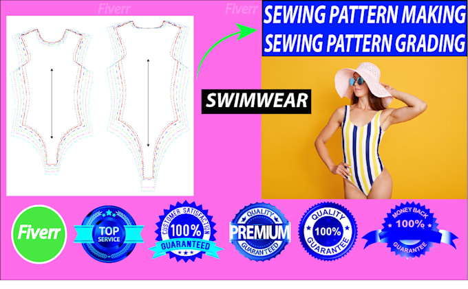 Do sewing pattern grading all kind of swimwear within 1 day by ...
