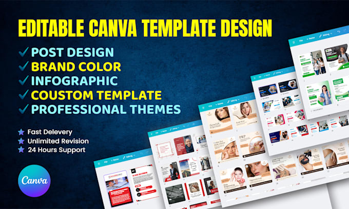 create editable canva graphic design for print and web media