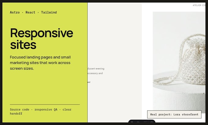 build a responsive astro or react landing page