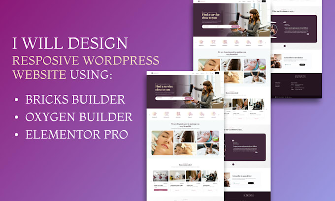 design a wordpress website using divi theme, elementor pro, divi expert