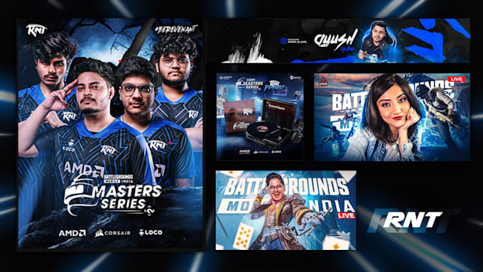 do esports team graphics, poster, youtube thumbnails
