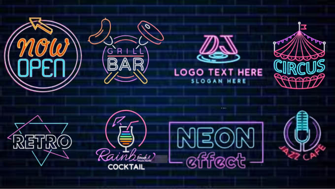 replicate your logo design or text in neon style