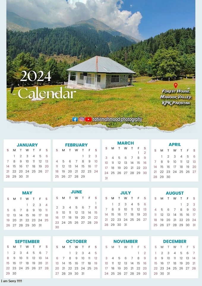 design professional wall and desk calendar 2024