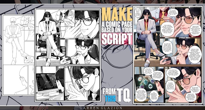 draw custom comic book pages in manga and webtoon style