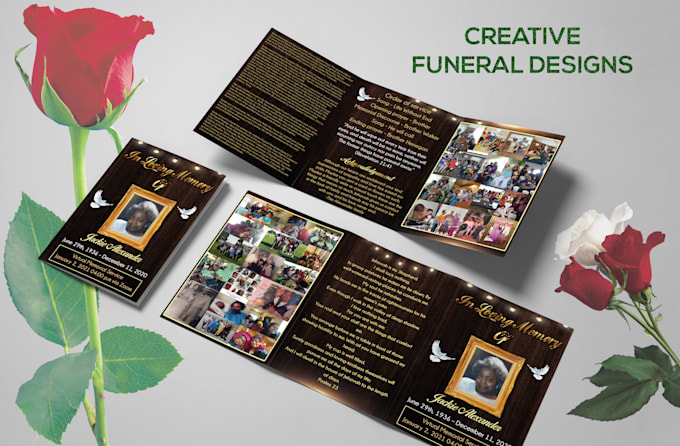 do nice event, funeral, obituary and program in 3hrs