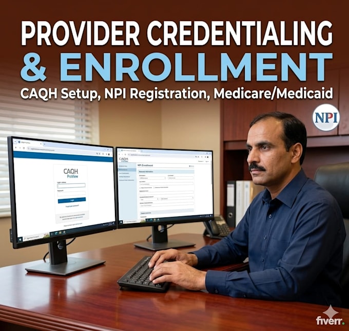 do provider credentialing, caqh setup, and npi enrollment for US practices
