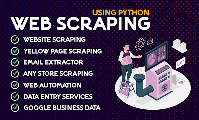 do web scraping, data mining, and web scraper with python