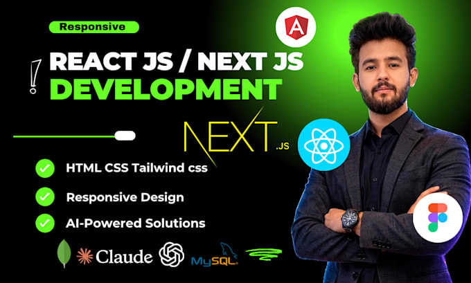 build responsive web figma to react js next js website with tailwind css