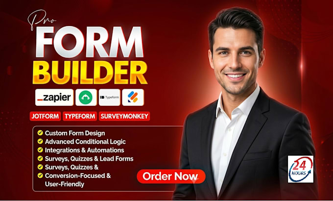 build jotform,typeform,survey, google forms with automation
