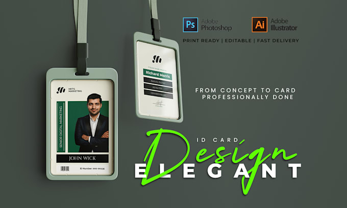 design modern id badge, name card, lanyard, id card