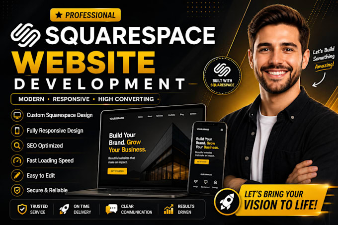 design a professional squarespace website development for your business