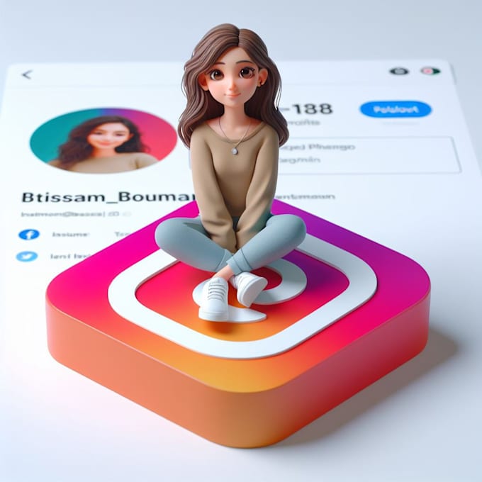 create a fictional image for social media sites with the name you want using art