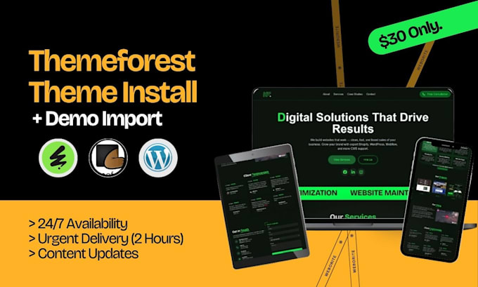 do urgent themeforest theme install, demo import and customization