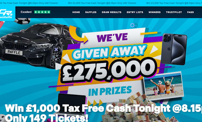 raffle website raffle competition website giveaway website event ticket website