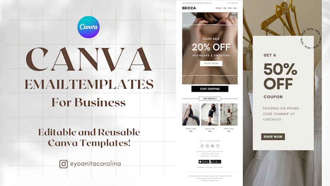 Design canva email templates for your business by Yoanitacarolina Fiverr