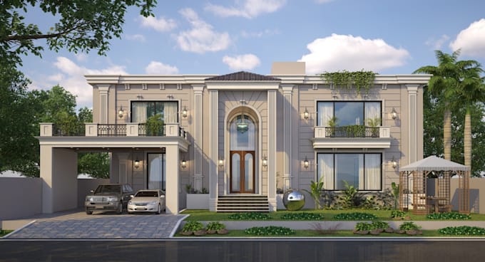 make house interior and exterior architecture rendering