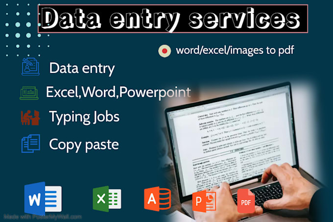 Data entry,copy paste,typing,accounting,file conversion,excel,word ...