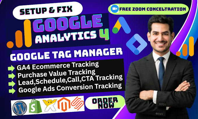 setup google analytics 4, ga4 ecommerce, conversion tracking GTM