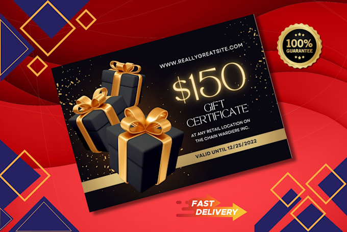 do professional, unique and custom gift certificates design