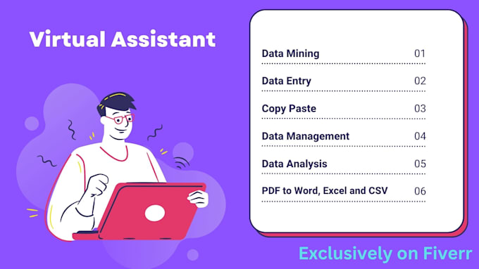 do data entry, excel, copy paste, web scraping and typing work